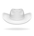 cowboy hat white isolated 3d realistic icon design vector image vector image