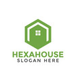 green hexagon house logo icon design template vector image vector image