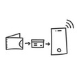 hand drawn mobile banking icon vector image