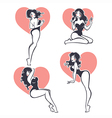pin up girls vector image vector image