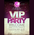 disco ball background vip party poster vector image