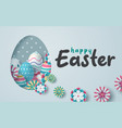 easter card with paper cut egg shape frame vector image vector image