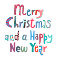 merry christmas lettering vector image