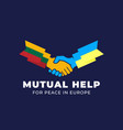 ukrainian and lithuanian friendship mutual help vector image vector image