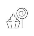cake and lollipop line icon vector image