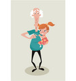 grandfather and granddaughter vector image