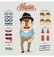 hipster character with character elements vector image vector image