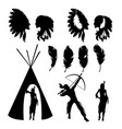 indians silhouette vector image