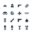 war icons set vector image vector image