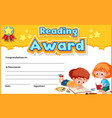 Certificate template for english award with kids Vector Image