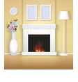 classic interior with fireplace vector image