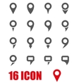 grey map pointer icon set vector image vector image