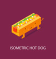 hot dog on plate isometric isometric 3d flat vector image vector image
