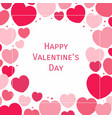 red pink hearts valentines day frame background vector image