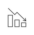 falling chart icon vector image vector image