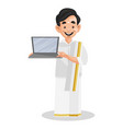 indian malayali man cartoon vector image