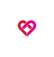 love heart connect logo vector image vector image