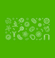 microbiology outline on green vector image