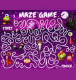 labyrinth maze game cartoon halloween candies vector image