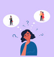 woman choosing between family and baby or career vector image