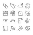 discount and sale line icon set vector image