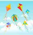 kites soaring in clouds beautiful vector image vector image