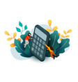 people flying around big calculator accounting vector image