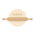 rolling pin with dough like bakery vector image vector image