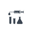 syringe and lab tubes related glyph icon vector image