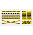 various quarantine zone warning tapes and shields vector image vector image