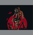 wild warrior barbarian vector image vector image