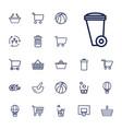 22 basket icons vector image vector image
