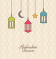 celebration islamic card with arabic hanging lamps vector image vector image
