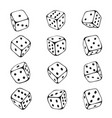 dice sketch set chance and gambling risk vector image vector image