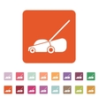lawn mower icon grass symbol flat vector image