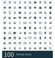 100 device icons set vector image