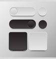 black and white button set round square vector image