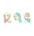 female line face abstract minimal logo vector image vector image