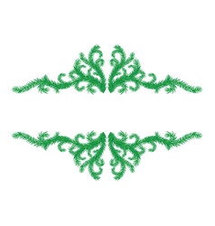 pine leaf frame vector image vector image