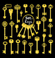 vintage antique golden key collection vector image