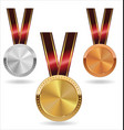 Collection Gold Silver And Bronze Medals On Vector Image