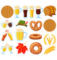colorful cartoon 18 oktoberfest elements set vector image