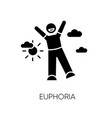 euphoria black glyph icon vector image