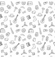 fathers day holiday seamless pattern in doodle vector image