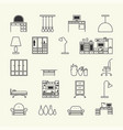 furniture icons set on a beige background vector image