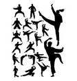 karate martial art detail silhouette vector image vector image