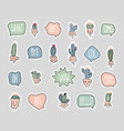 a set stickers in nice retro colors cacti vector image vector image