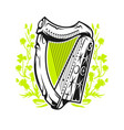 antique irish harp vector image