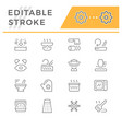 cooking related set line icons vector image