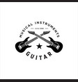 guitar logo design stock vector image vector image